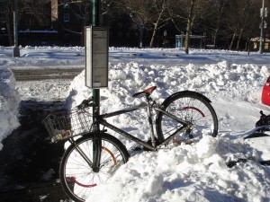 bike with snow