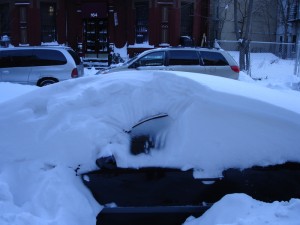 car covered in snow